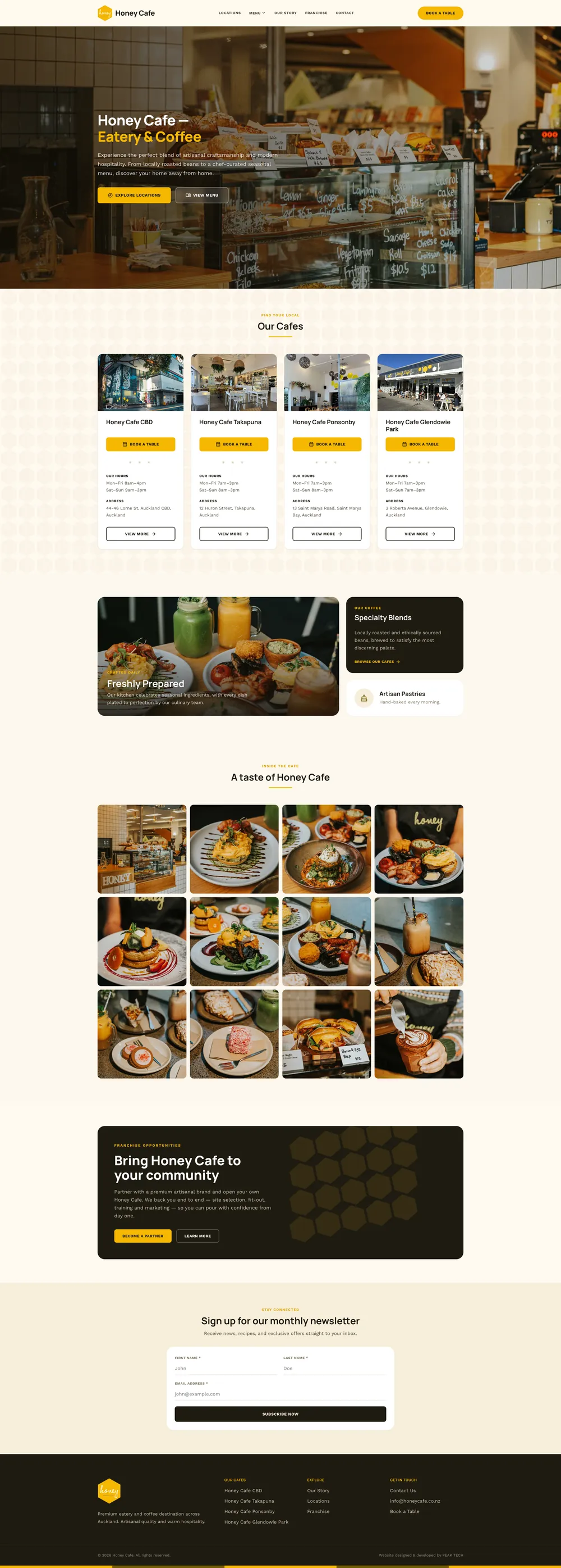 Honey Cafe — 网站